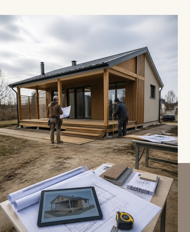 Проектирование домов 7 на 7 с террасой под ключ в Кореновске